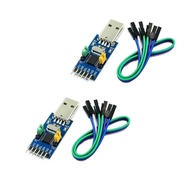 2PCS CH341T 2-in-1 module UART USB to TTL MCU serial port downloader