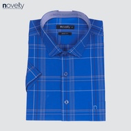 Áo sơ mi nam ngắn tay Novelty sọc caro lớn Bamboo Body fit NSMMCLMT3D230267N