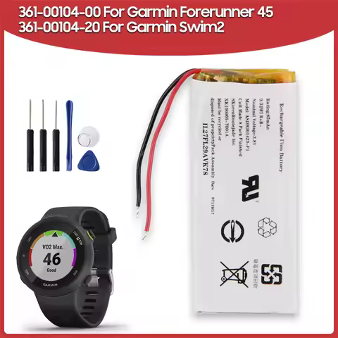 Replacement Battery 361-00104-20 For Garmin Forerunner 45 361-00104-00 for Garmin Swim2 Ticwatch Exp