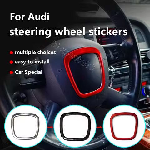 Car Styling Steering Wheel Center Logo Cover Sticker Trim for Audi A4 B6 B7 B8 A3 8P S3 8v A6 C7 A5 