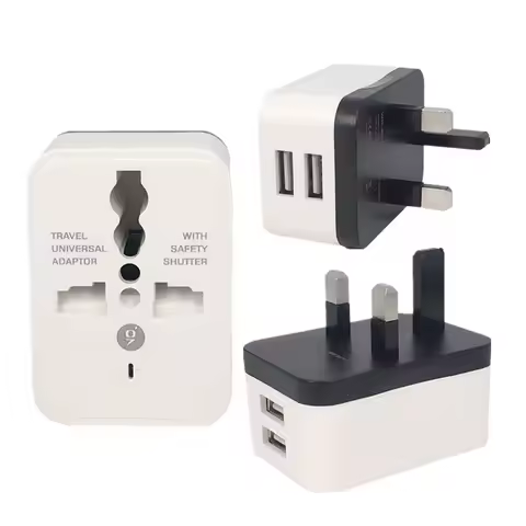 2 USB Charging Universal Travel Adapter International World Travel AC Power Converter Plug Adapter S