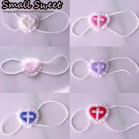 Harajuku Y2K Girl Subculture Handmade Heart Cross Eye Mask 2D Anime Style Alternative Fashion Gothic
