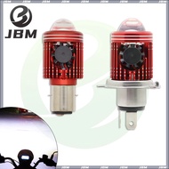 JBM LED Headlight Bulb Hi/Lo Beam H4/HS1/H6/BA20D With Lens And Fan Yellow/White For Motorcycle