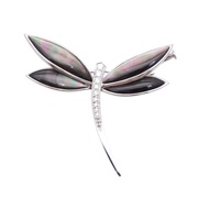 近全新 Van Cleef & Arpels Daphne 胸針 750WG/鑽石/黑色貝殼 K18白K金首飾 0148 [二手] Van Cleef & Arpels