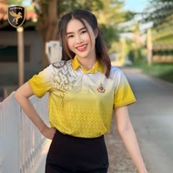 MAWIN เสื้อโปโลสีเหลืองทอง ลายขอพระราชทาน รุ่นพิเศษ72พรรษา