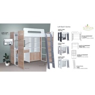 [[Pre-order] Kids Bedframe/ Loft Bed set/ Bunk Bed, Double Decker, Mother Bed, Writing Table, Bookshelf, Ladder