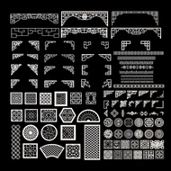 Blender/FBX/OBJ/SU86 Chinese Traditional Window Carved Hollow Pattern 3D Model Material File