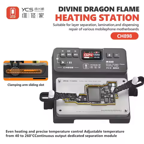 YCS-CH898 Divine Dragon Flame Heating Station 40-260°C for Mobile Phone Repair Motherboard PCB Chips