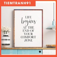 Wall paintings | - Typography-Life Begins At The End Of Your Comfort Zone 76, cheap canvas painting