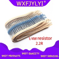 100pcs 2.2 ohm 1/4W 2.2R Metal film resistor 1%
