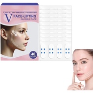 V-Face Lifting Invisible Adhesive Tape,face Lift Tape，v-face Lift Tape with Bands,Neck Tape(1 Box(40
