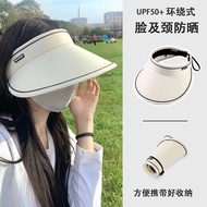 ❅✔ UV sunscreen hat women's summer empty top sun hat UV protection outdoor casual big brim sun hat small face