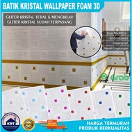 PROMOTION 3D FOAM WALLPAPER WITH CRYSTAL BATIK MOTIF Classic 35X35 Embossed Ceiling Wall Sticker Wal