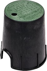 NDS 107BC 6 in. Valve Box and Cover, 9 in. Height, ICV Lettering, Black Box, Green Overlapping Cover