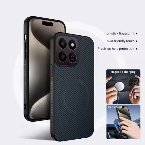 Anti-Drop Carbon Fiber Silicone Soft Phone Case For Honor X6B X6C X7B X7C X8C X9B X9C X60 Pro Magnet