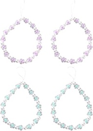 GOMAKERER Pack of 4 Beads Mobile Phone Lanyard, 2 Colours Resin Flower Pearl Cute Mobile Phone Charm