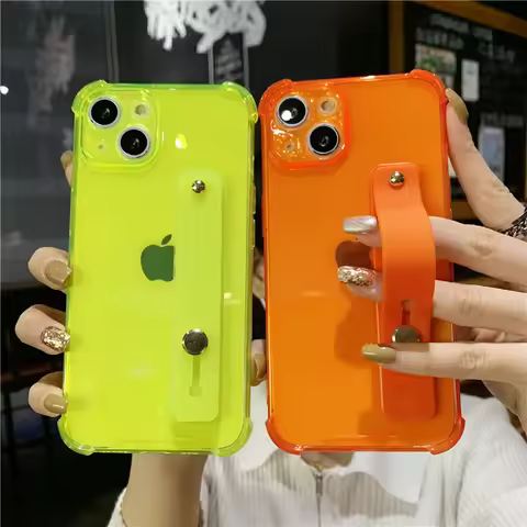 Clear Shockproof Wrist Strap Holder Case for IPhone 13 14 15 16 Pro Max 12 Mini 11 XS XR X Plus IPon