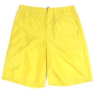 全新未使用 PRADA 2021 Re-NYLON 三角標誌Plate短褲 SPH153 黃色 S 碼 義大利製造 正品 男款
