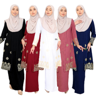 Baju Kebarung Kebaya Labuh Songket Sulam Raya Kenduri Tunang Nikah Kahwin Hitam Putih Maroon Navy Blue Pink Rafanda