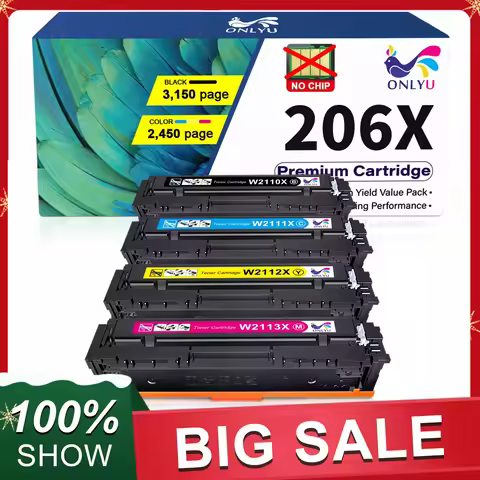 4 PK 206X W2110X Toner Cartridge For HP LaserJet MFP M283fdw M255dw No Chip
