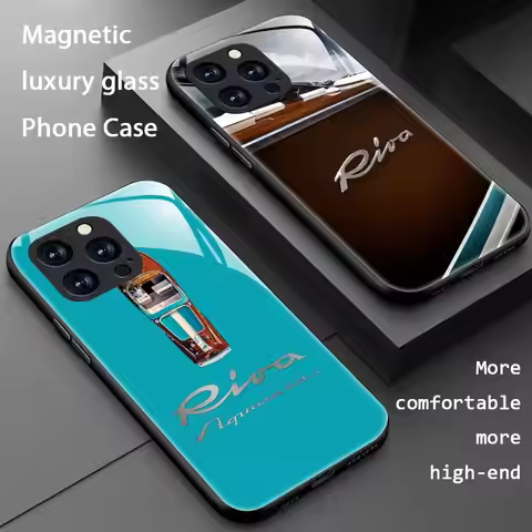 Luxurious R-RIVA Yacht Brand Phone Case For iPhone 16 15 14 13 12 11 X XR XS 8 Plus Mini Pro Max Gla