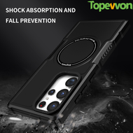 Topewon Shockproof Phone Case For Samsung Galaxy S24 S23 S22 S21 Plus Ultra Magnetic Case Magsafe ma