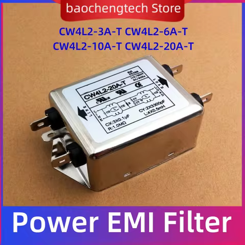 CW4L2-3A-T Power EMI Filter CW4L2-6A CW4L2-10A CW4L2-20A-T Single Phase AC 115V/250V 50/60HZ Enhance
