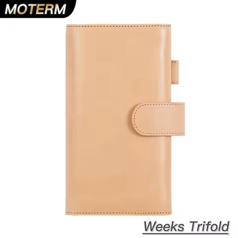 Moterm Weeks Trifold Cover Without Back Pocket for Hobonichi Mega Notebook Vegetable Tanned Leather 