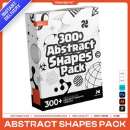 300+ Abstract Shapes Graphic Pack 2025 | Graphic Design | Photoshop | Illustrator