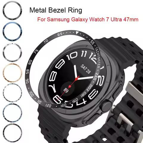 For Samsung Galaxy Watch 7 Ultra 47mm Bezel Ring Metal Protecive Case Cover For Galaxy Watch Ultra P