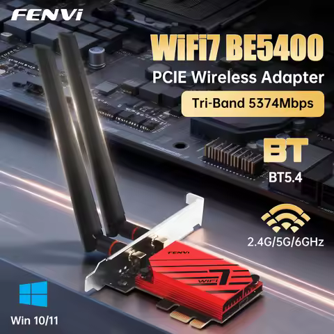 FENVI FV-BE5400Pro WiFi 7 MT7925 PCI-E Adapter BT5.4 5400Mbps Tri Band 2.4G/5G/6Ghz Wireless WiFi7 N