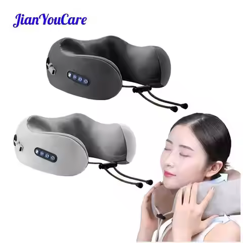 JianYouCare Portable U-shaped cervical Vibrator massage pillow heating 3D kneading Shiatsu Shoulder 