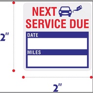 Car ATV Mileage Sticker Next Service Sticker Pelekat Servis Kereta Motor Engine Oil Service Sticker
