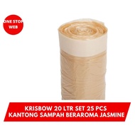 Krisbow 20 Ltr Set 25 Pcs Kantong Sampah Beraroma Jasmine Drawstring Trash Bag (25) 20L Scented