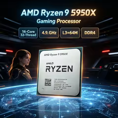 AMD Ryzen 9 5950X 16-Core 32-Thread L3=64M Gaming CPU Socket AM4 UP to 4.9GHz 3.4 GHz DDR4 105W but 