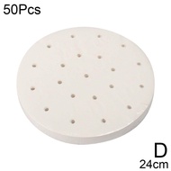 50PCS Steamer Paper Round Paper Pad 7.5/10/20/24/26cm Oil Paper Pad Steaming Paper Baking Paper Dim Sum Steamer Pad Air Fryer Paper Non-stick