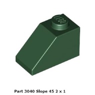 Parts Ori Lego Dark Green Slope 45 2 x 1 3040