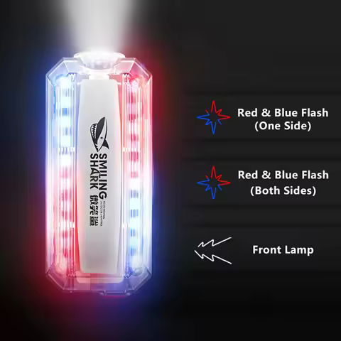 Smiling Shark JD007 Red Blue Strobe Light Police Light Warning Lights USB Rechargeable Flashlight Sh