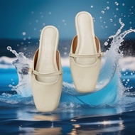 Nuzukaye Sepatu Sandal Wanita Flat Shoes Elegan Sehari2 motif kotak