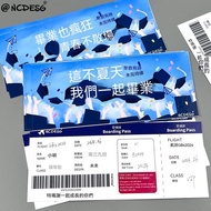 [Boarding Pass Postcard] New Graduation Season Boarding Pass Ticket Gift for University and High Sch