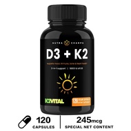 อาหารเสริม 2-in-1 - วิตามิน D3 วิตามิน K2 - กระดูก - เหมาะสำหรับผู้ทานมังสวิรัติ