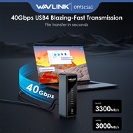WAVLINK M.2 Dual Bay NVMe Enclosure 40Gbps USB4 (40 Gbps) to NVME M-Key/(B+M) Key Solid State Drive 