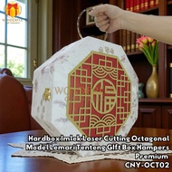 Hardbox Imlek Laser Cutting Octagonal Model Cupboard Carrying Box Hampers Premium CNY-OCT02