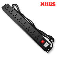 [MHUS] 1U PDU 8 Outlet Metal Power Strip Surge Protector with Long Extension Cord 250V 10A 2500W for