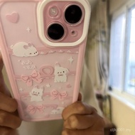 粉边蝴蝶结兔子 For iphone 13promax 11promax 15plus 15promax 12pro 16promax 7 8PLUS SE2020 X 12promax 14plus