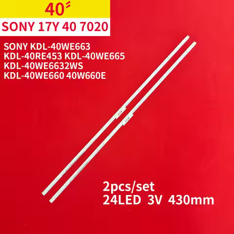 2Pcs/1Set LED Backlight Strip 24 Lamps for 40" TV 17Y 40_7020_24_REV02 KDL-40WE663 KDL-40RE453 KDL-4