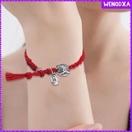 [Wenodxa] Chinese Dancing Lion Head Bracelet Red String Bracelet Lion Dance Charm Bracelet Women Bracelet for Party