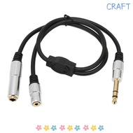 CRAFTML 6.35mm Male to 6.35mm 3.5mm Female, Plug and Play 0.5m / 1.6ft 1 Split in 2 Sound Cable, Dur