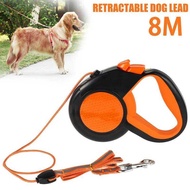 8M Leash Automatic Retractable Outdoor Walking Reflective Anti Slip Handle Leash Metal