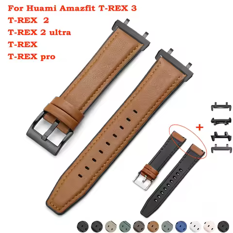 Silicone Leather Bracelet Band For Huami Amazfit T-REX 2/3 Watch Strap Man For Amazfit T-Rex/T-Rex P